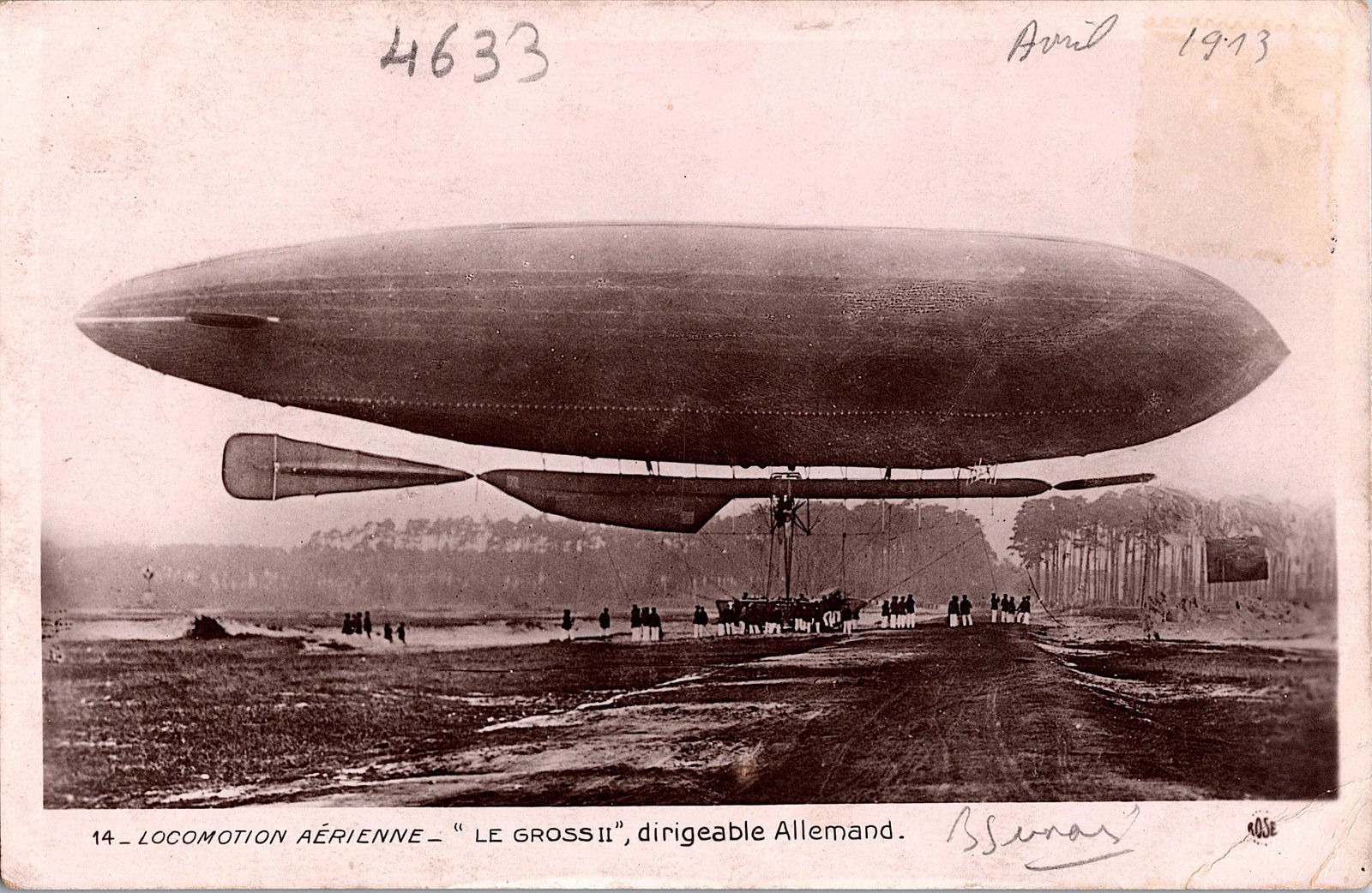 Antique Vintage Rare Postcard Aviation Dirigeable (1 of 2)