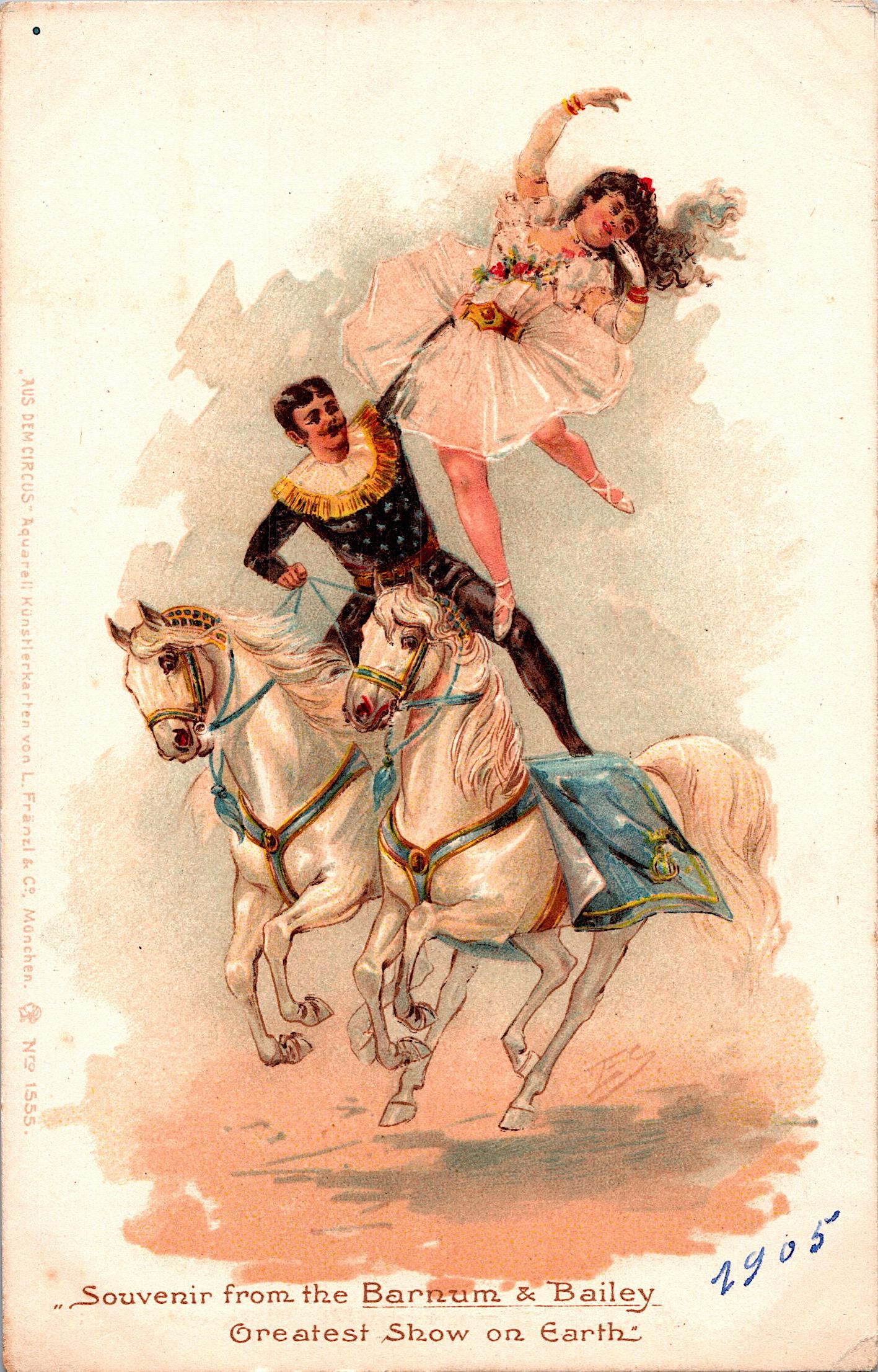 Antique Vintage Rare Postcard Barnum & Bailey Circus, 1905 (1 of 2)