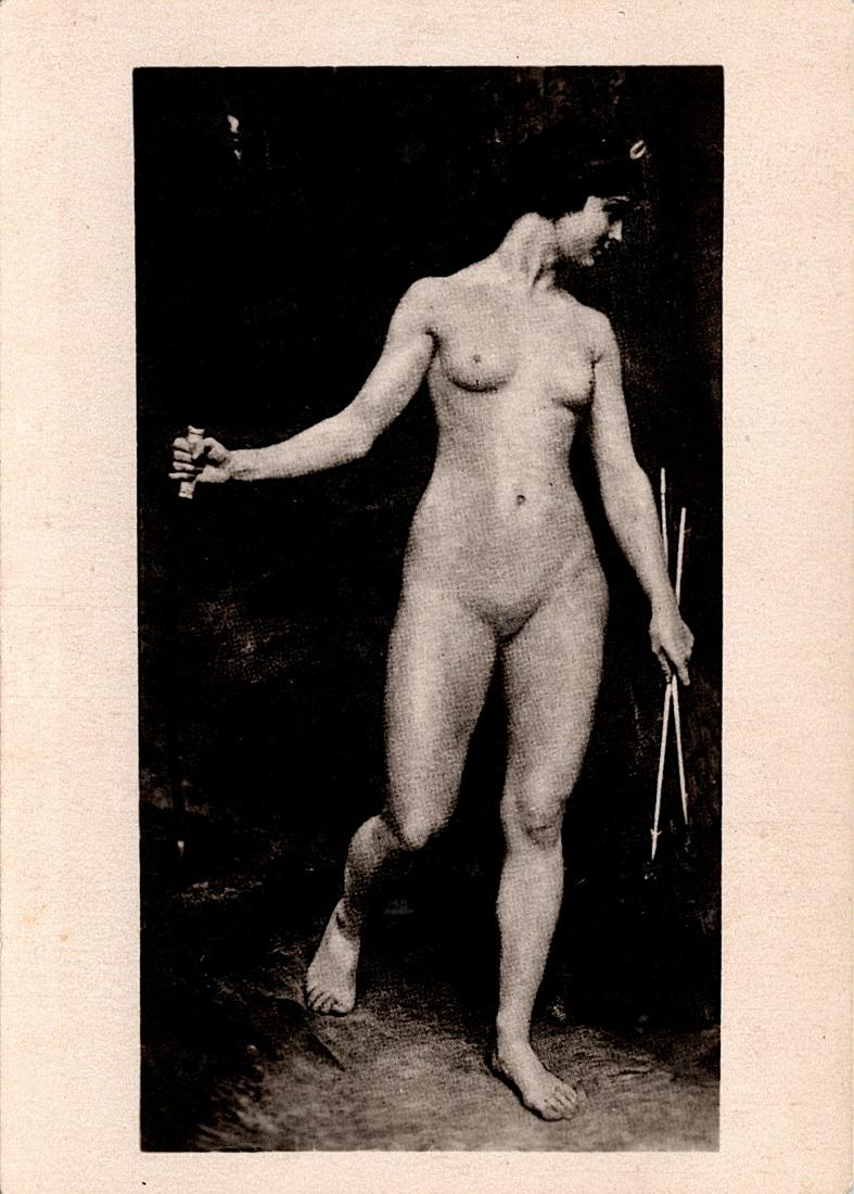 Antique Real Photo Card Salon De Paris Nude: The dimensions of an antique/vintage postcard are Approx. 2.75"x 3.5" (small variances can occur). ABOUT SHIPPING: This lot is located in Boca Raton, Fl and its shipment will be made directly by Artel