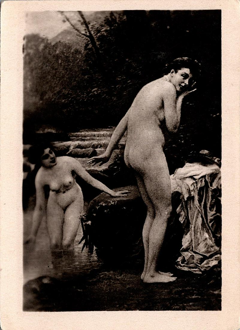 Antique Real Photo Card Salon De Paris Nude: The dimensions of an antique/vintage postcard are Approx. 2.75"x 3.5" (small variances can occur). ABOUT SHIPPING: This lot is located in Boca Raton, Fl and its shipment will be made directly by Artel