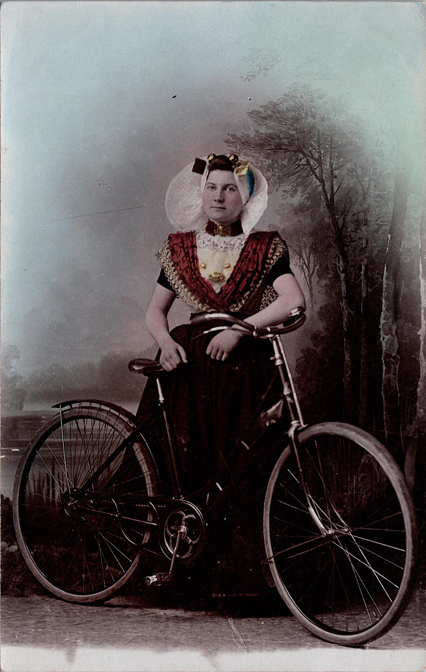 Antique Vintage Rare Postcard Bicycle Woman (1 of 2)