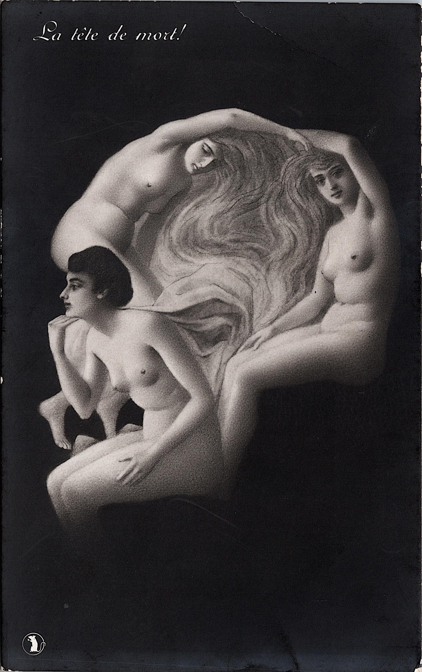Rare Real Photo Postcard Nudes Surrealism (1 of 2)