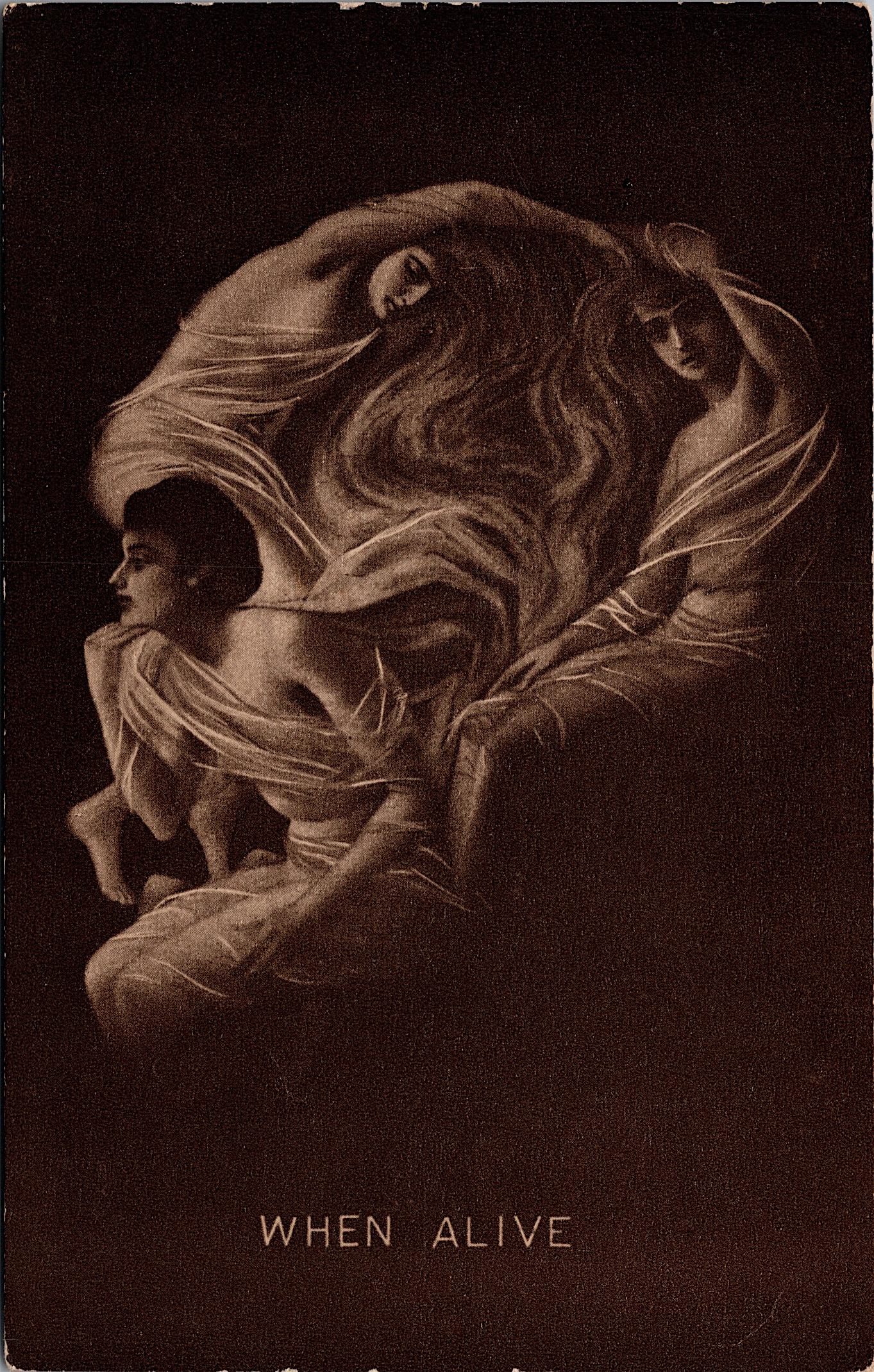 Rare Real Photo Postcard Nudes Surrealism (1 of 2)