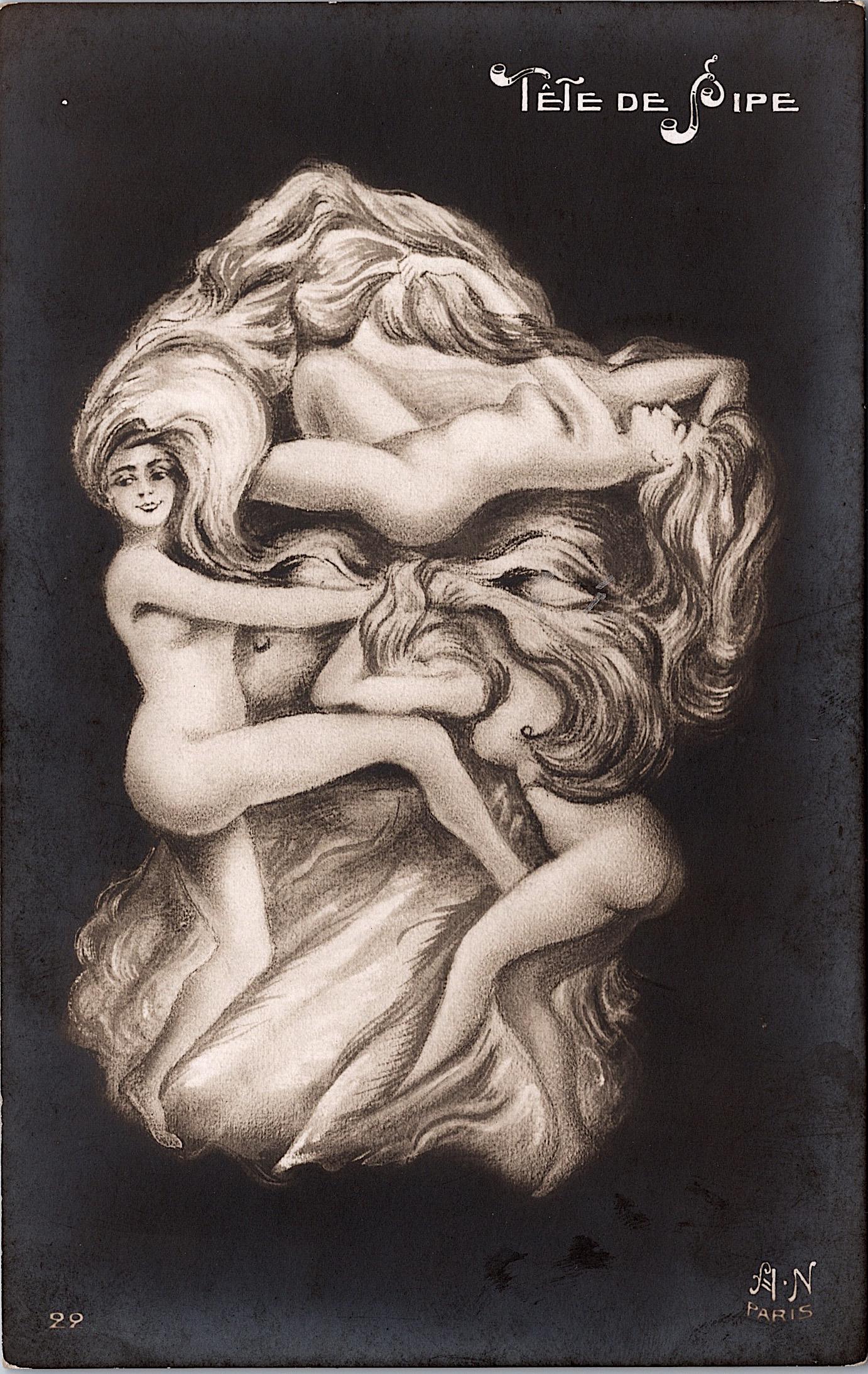 Antique Vintage Rare Photo Postcard Nude Surrealism: The dimensions of an antique/vintage postcard are Approx. 5.5"x 3.5" (small variances can occur). This lot is located in Boca Raton, Fl and its shipment will be made directly by Artelisted. Shipping i