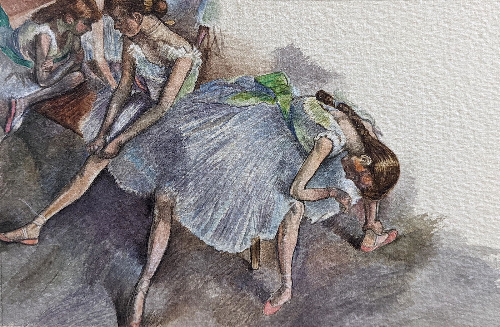 Vintage Original Drawing Ballet Dancers After Degas (1 of 3)