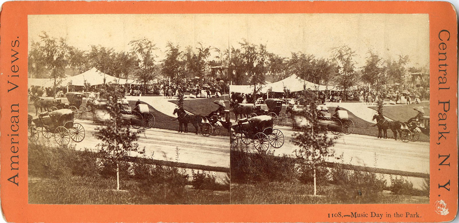 Antique Rare Real Photo Stereoview Central Park N.Y. (1 of 2)