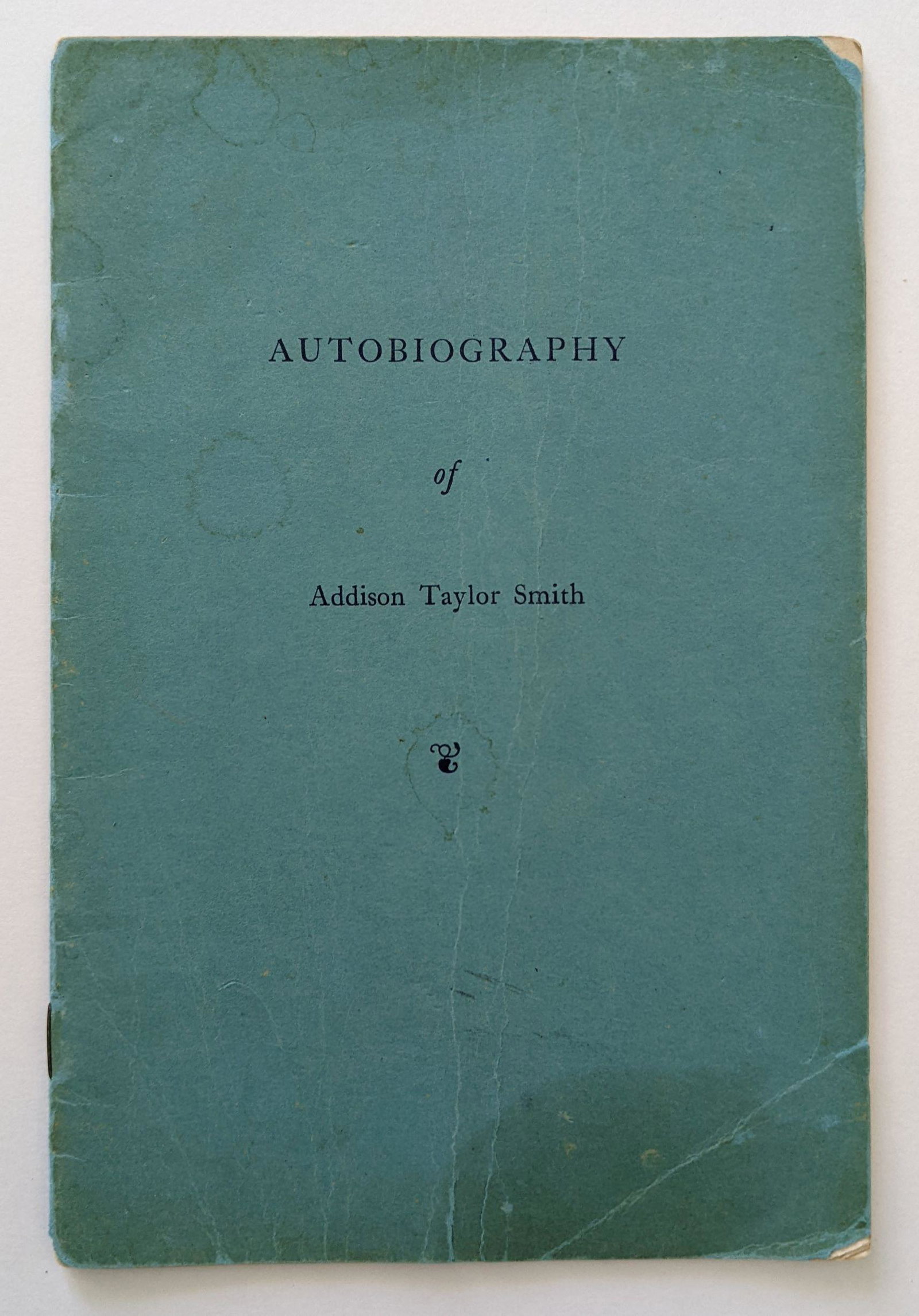 BookLet "AUTOBIOGRAPHY" by Addison Taylor Smith: The provenance of this item is from a WWII veteran collector in Georgia. This lot is located in Boca Raton, Fl and its shipment will be made directly by Artelisted. Shipping insurance is the responsib