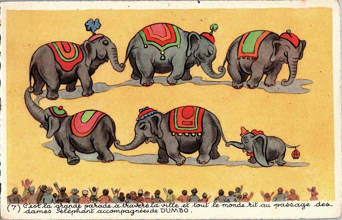 Antique Vintage Rare Postcard Walt Disney DUMBO (1 of 2)