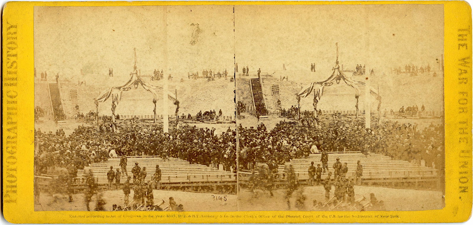 Antique Real Photo Stereoview Civil War with Stamp (1 of 2)