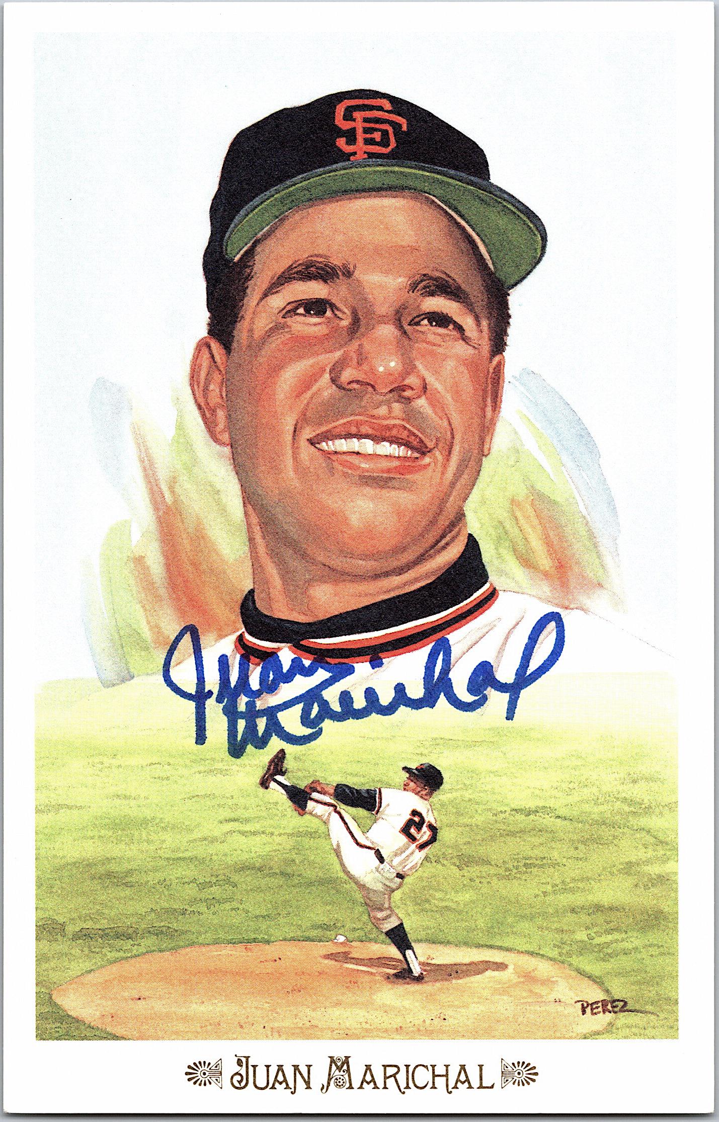 Vintage Hand Signed Baseball Postcard JUAN MARICHAL (1 of 2)