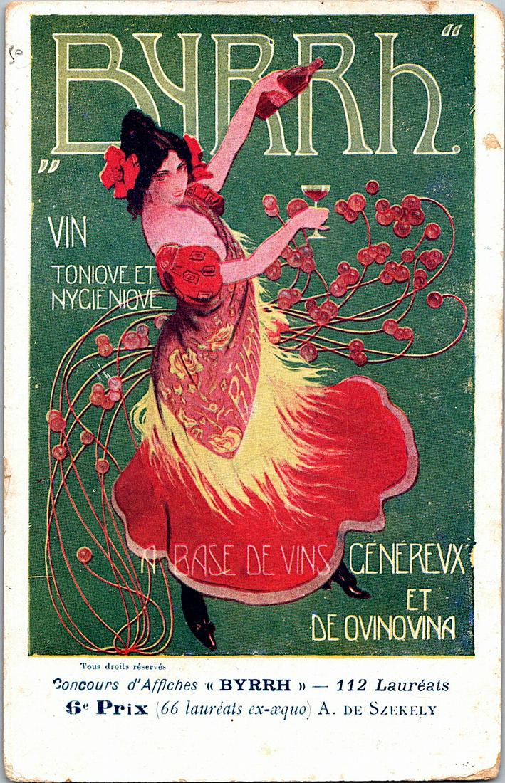 Antique Postcard Nouveau Advertising BYRRH (1 of 2)