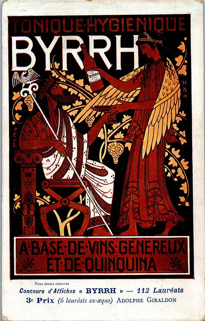 Antique Postcard Nouveau Advertising BYRRH (1 of 2)