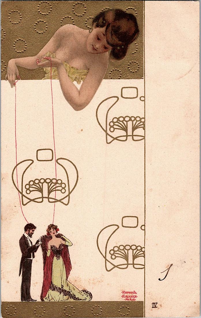 Antique Postcard RAPHAEL KIRCHNER Art Nouveau: The dimensions of an antique/vintage postcard are Approx. 5.5"x 3.5" (small variances can occur). ABOUT SHIPPING: This lot is located in Boca Raton, Fl and its shipment will be made directly by Arteli