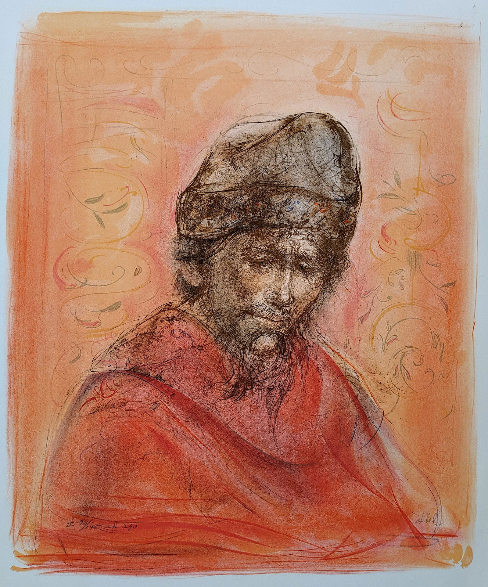 Original Stone Lithograph by Edna Hibel, Hand Signed (1 of 3)