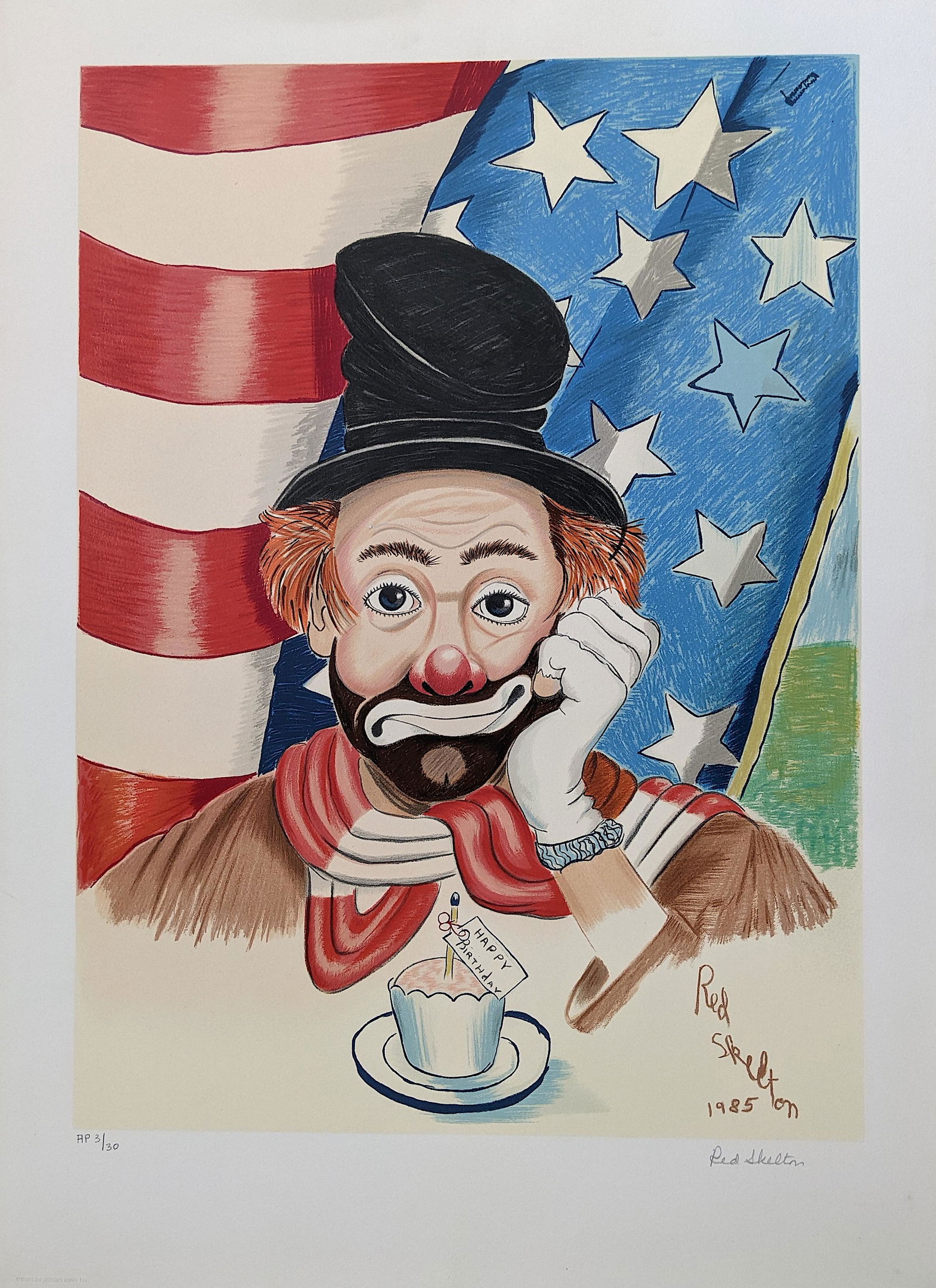 Signed RED SKELTON Clown Authentic Lithograph AP 3/30 (1 of 4)