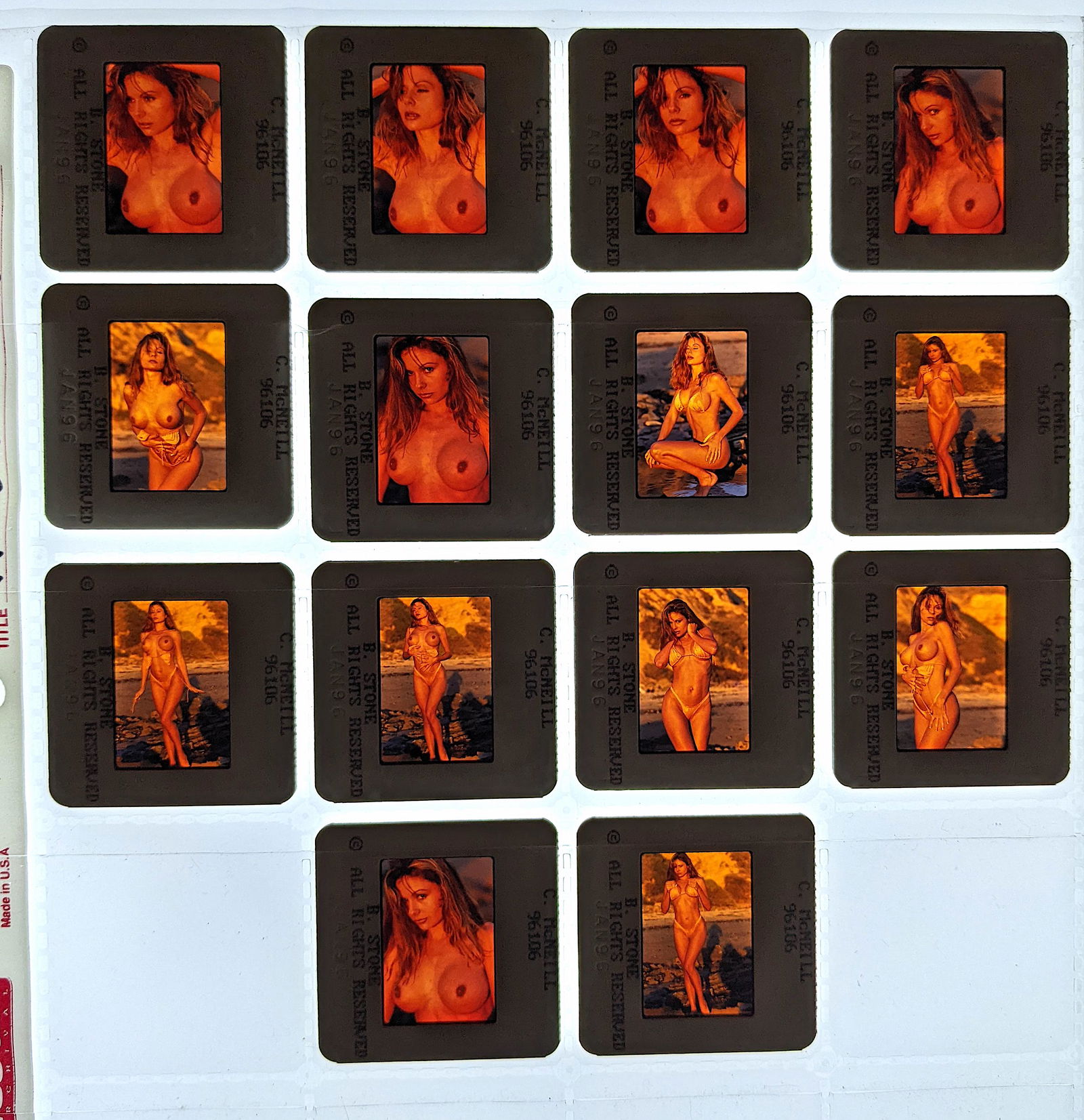 14 Positive Photo Slides Transparency Pin Up B. Stone (1 of 1)