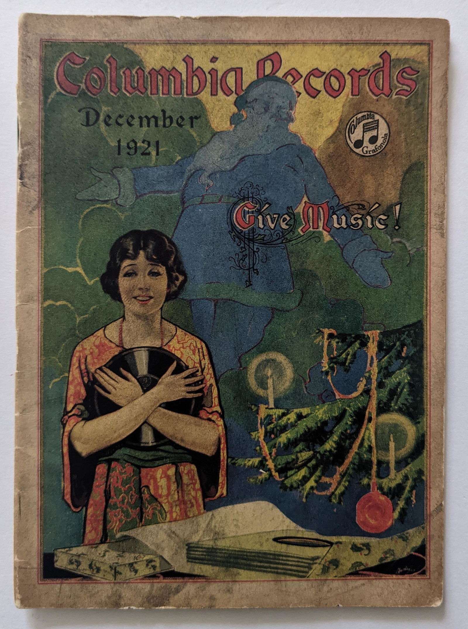 Antique Rare Ephemera Columbia Records, Dec. 1921 (1 of 3)