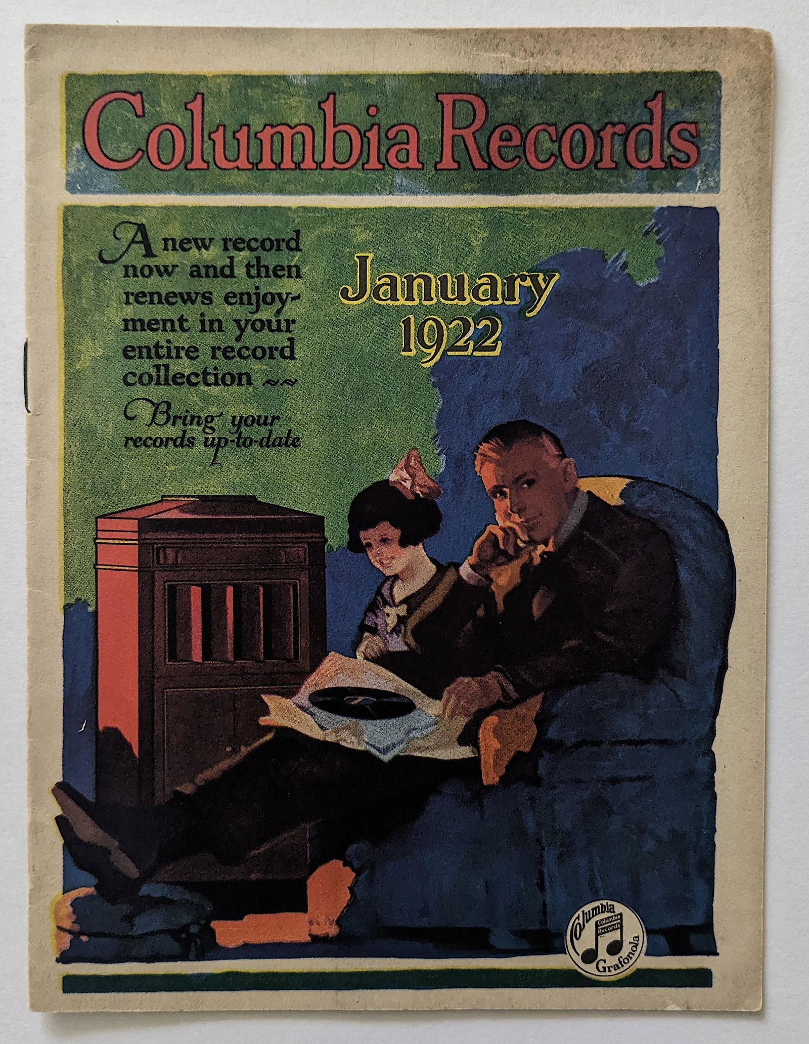 Antique Rare Ephemera Columbia Records, Jan. 1922 (1 of 3)