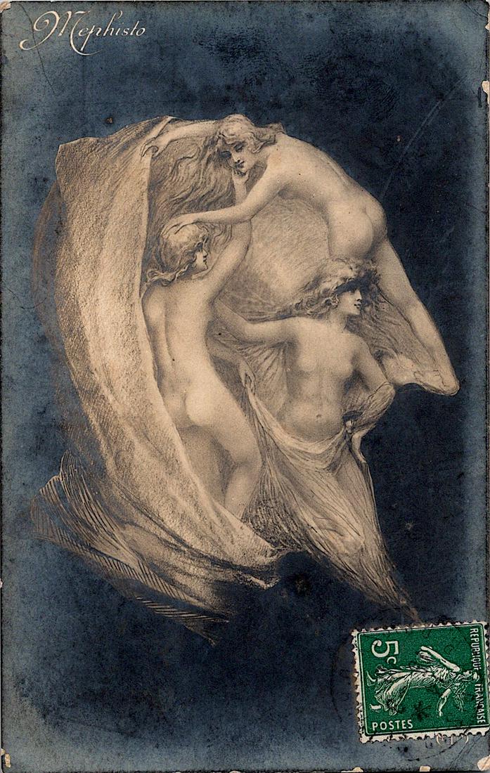 Antique Rare Real Photo Postcard Expressionism (1 of 2)