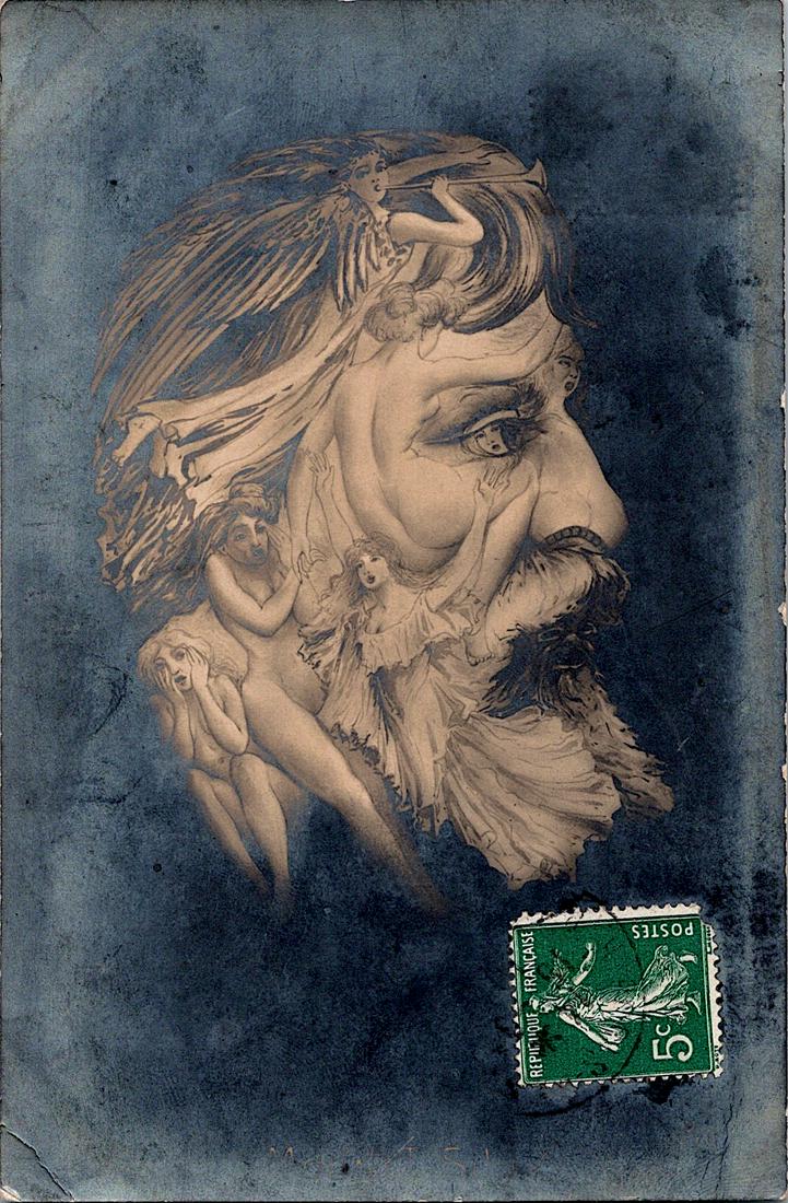 Antique Rare Real Photo Postcard Expressionism (1 of 2)