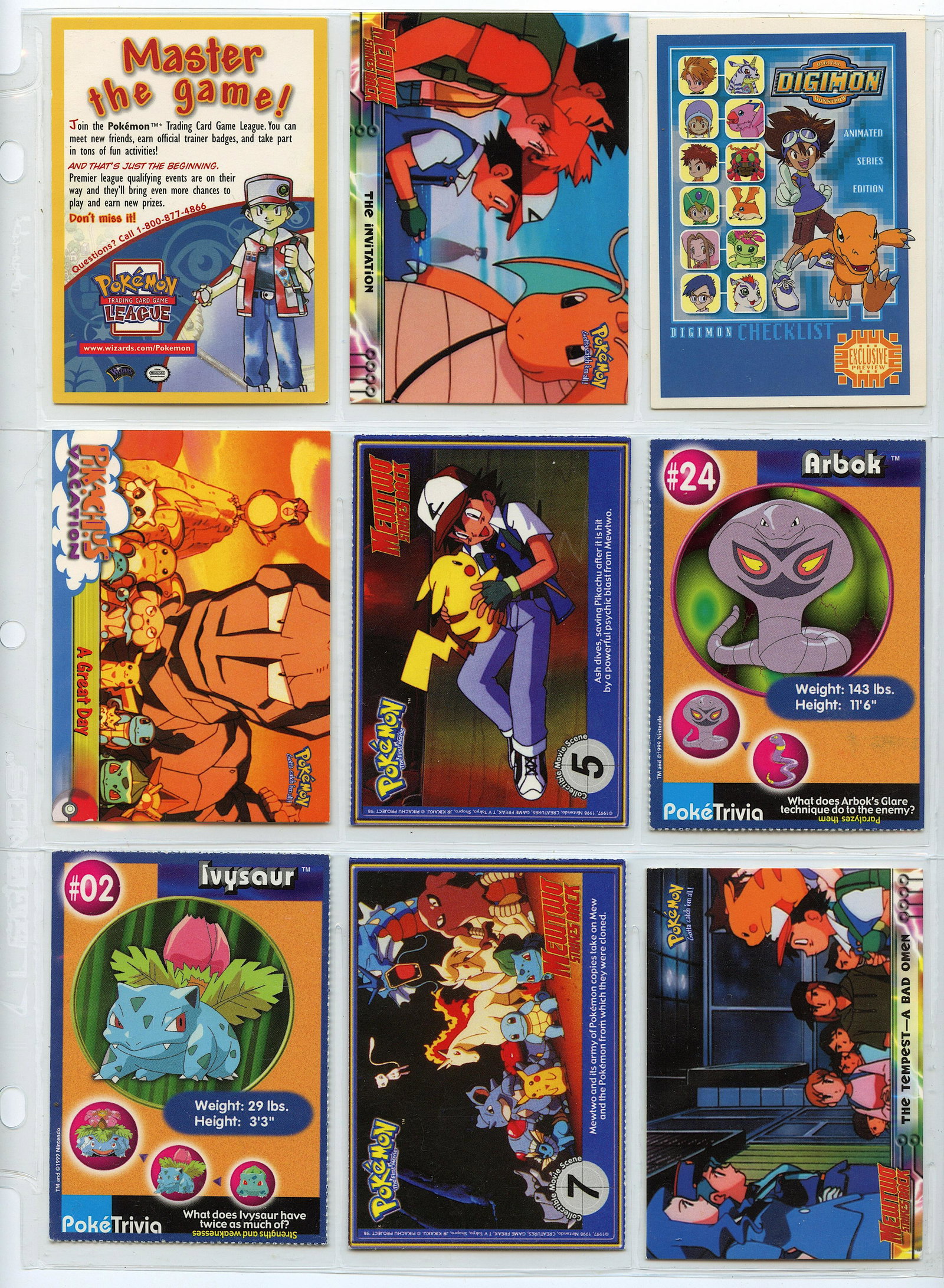 Sleeve 9 Vintage Pokemon Cards Nintendo, 1990s: Provenance from a "furious" player in Gainesville, GA. We have included quality images to show their condition. This lot is located in Boca Raton, Fl and its shipment will be made directly by Artelist