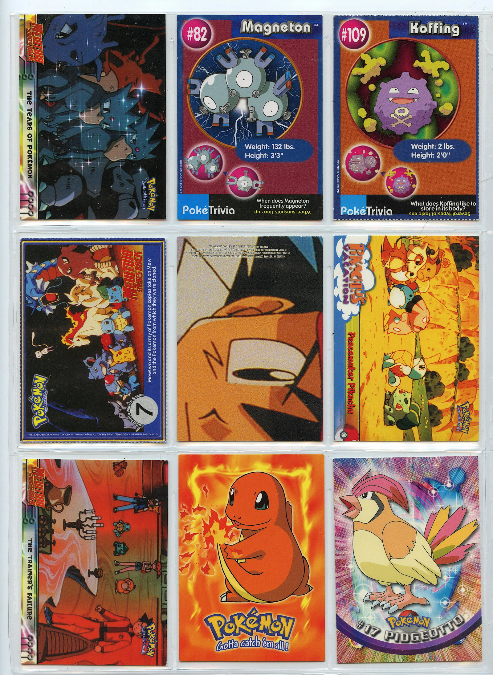 Sleeve 9 Vintage Pokemon Cards Nintendo, 1990s: Provenance from a "furious" player in Gainesville, GA. We have included quality images to show their condition. This lot is located in Boca Raton, Fl and its shipment will be made directly by Artelist