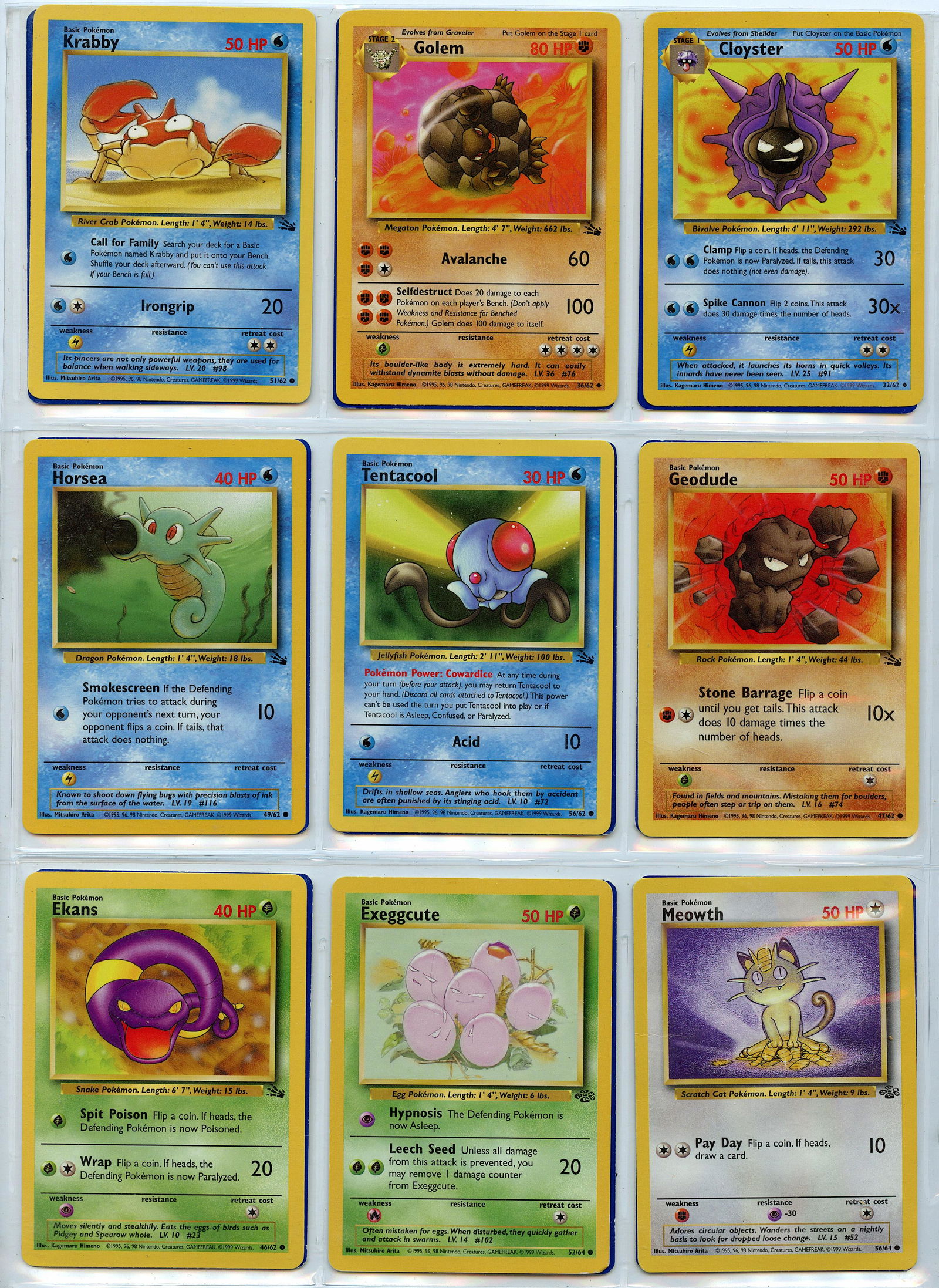 Sleeve 18 Vintage Pokemon Cards English, 1990s (1 of 2)