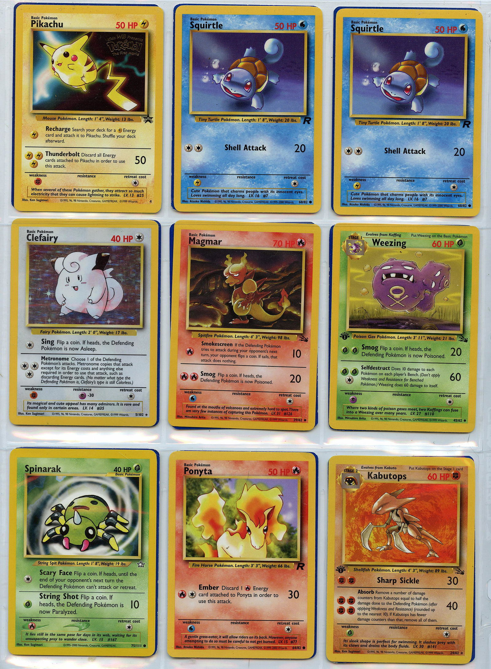 Sleeve 18 Vintage Pokemon Cards English, 1990s (1 of 2)