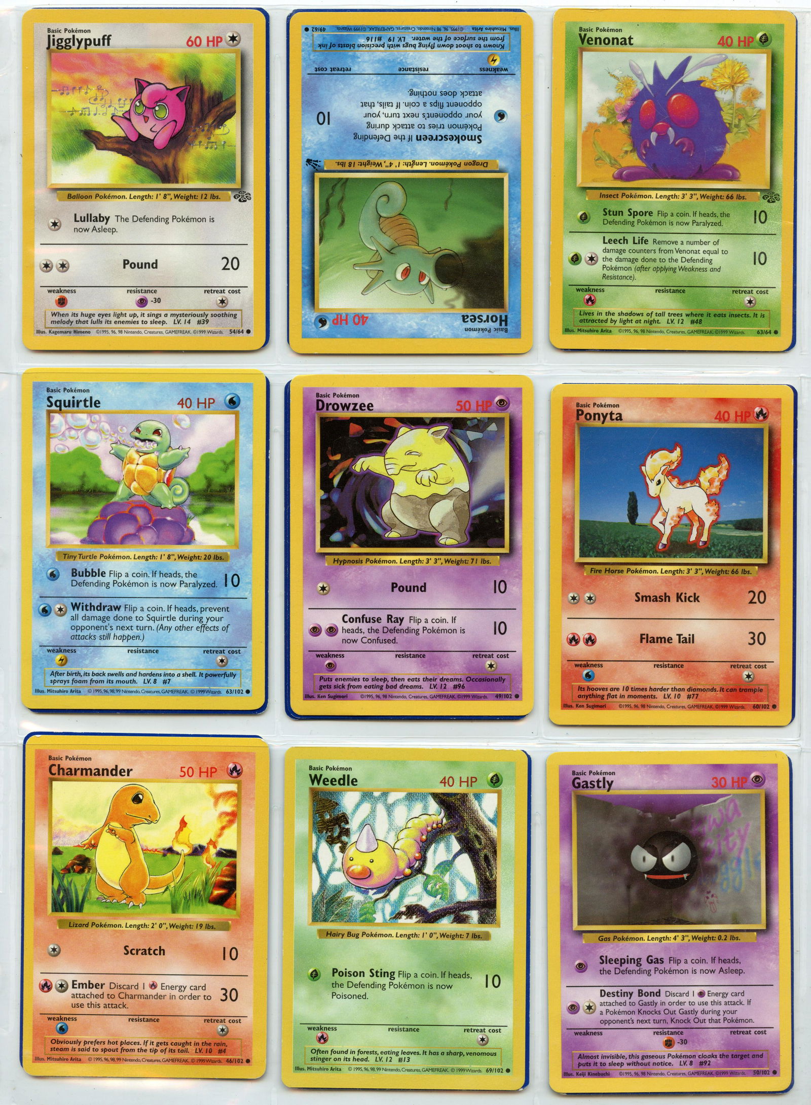 Sleeve 18 Vintage Pokemon Cards English, 1990s (1 of 2)