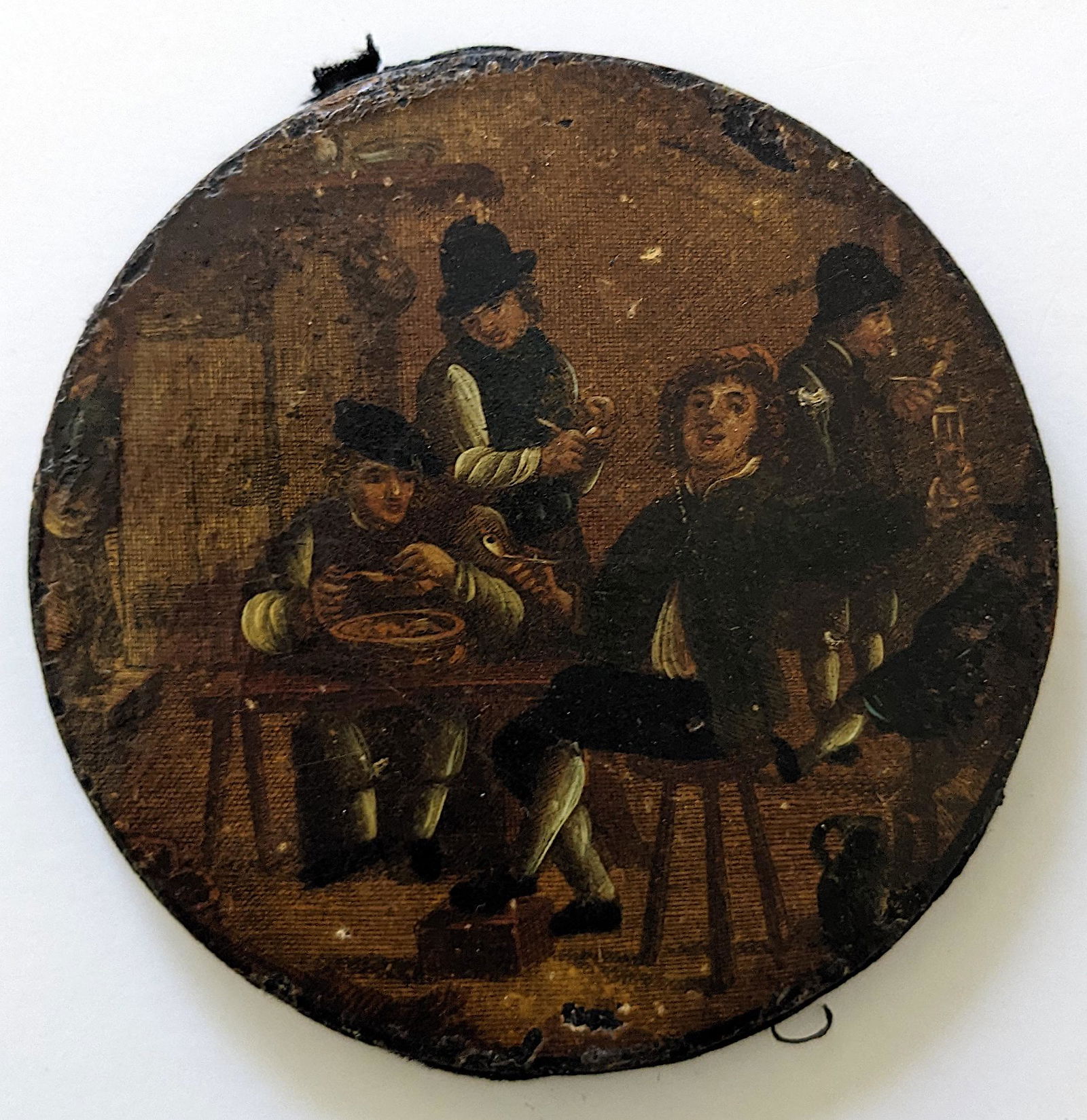 Antique Oil/Paper Manner Adriaen Brouer, Flemish 17th. C. (1 of 3)