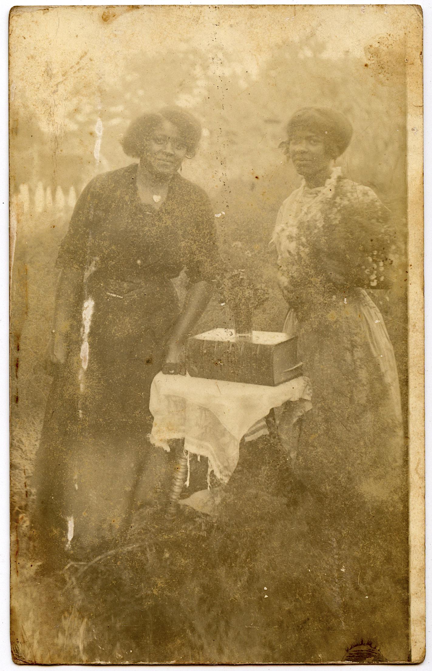 Antique Real Photo Postcard African American Women: The provenance of this item is from a WWII veteran collector in Georgia. The dimensions of an antique/vintage postcard are Approx. 5.5"x 3.5" (small variances can occur). ABOUT SHIPPING: This lot is l