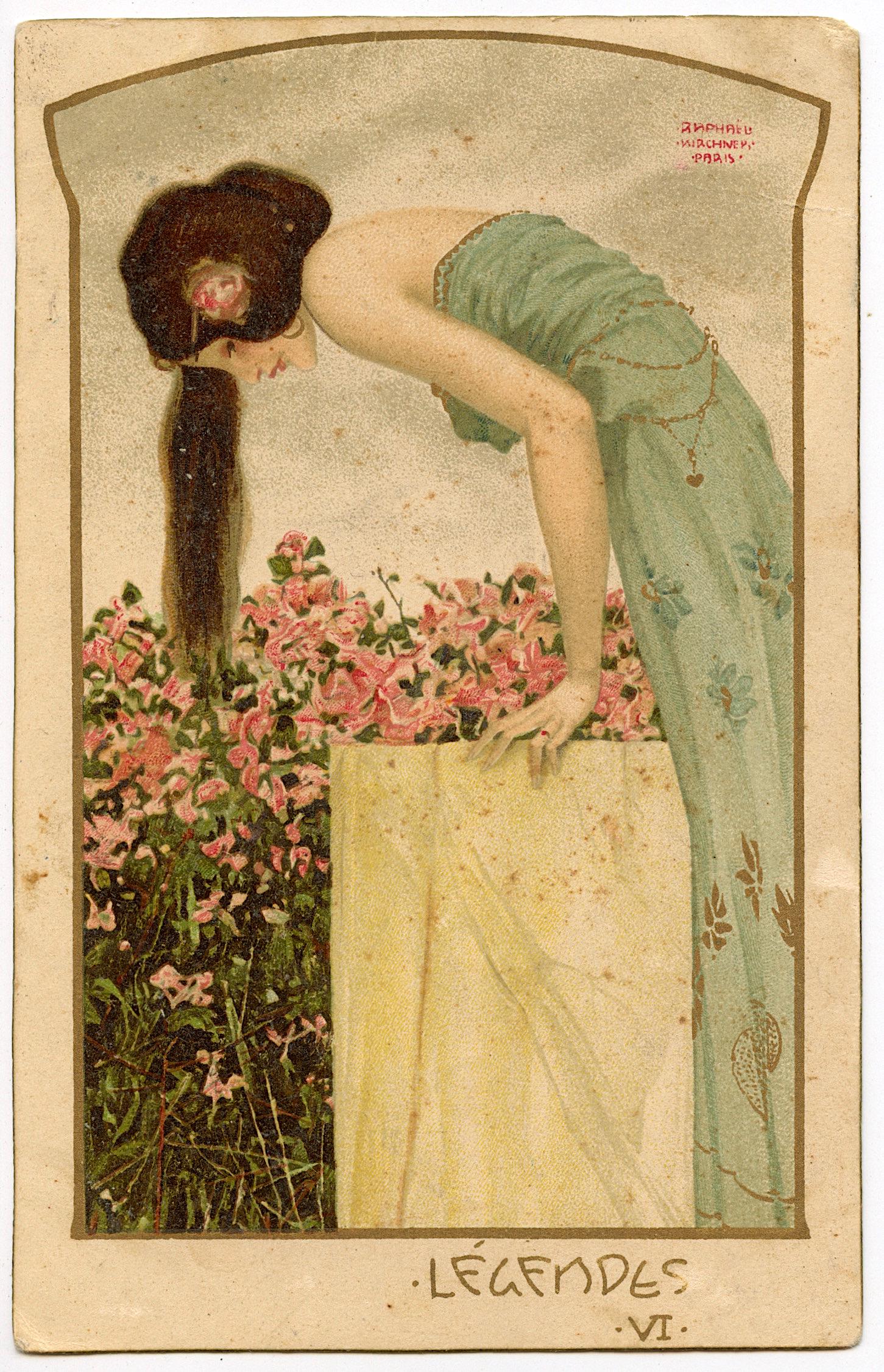 Antique Postcard Raphael Kirchner Art Nouveau (1 of 2)