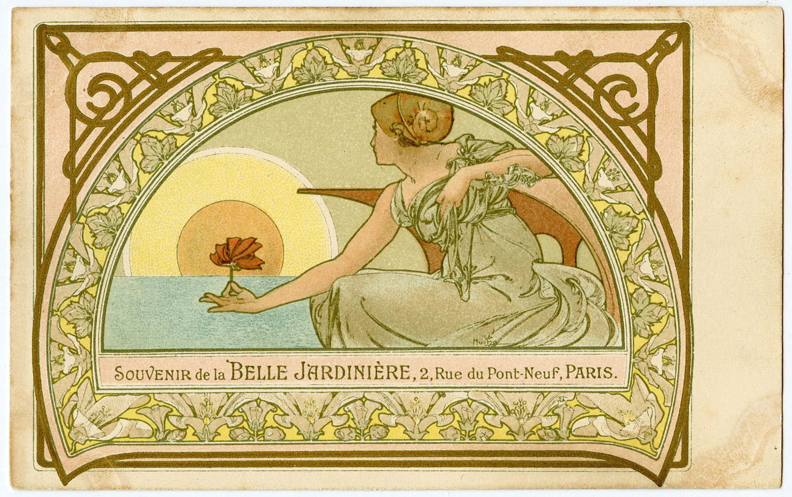 Antique Postcard Alphonse Mucha Art Nouveau (1 of 2)