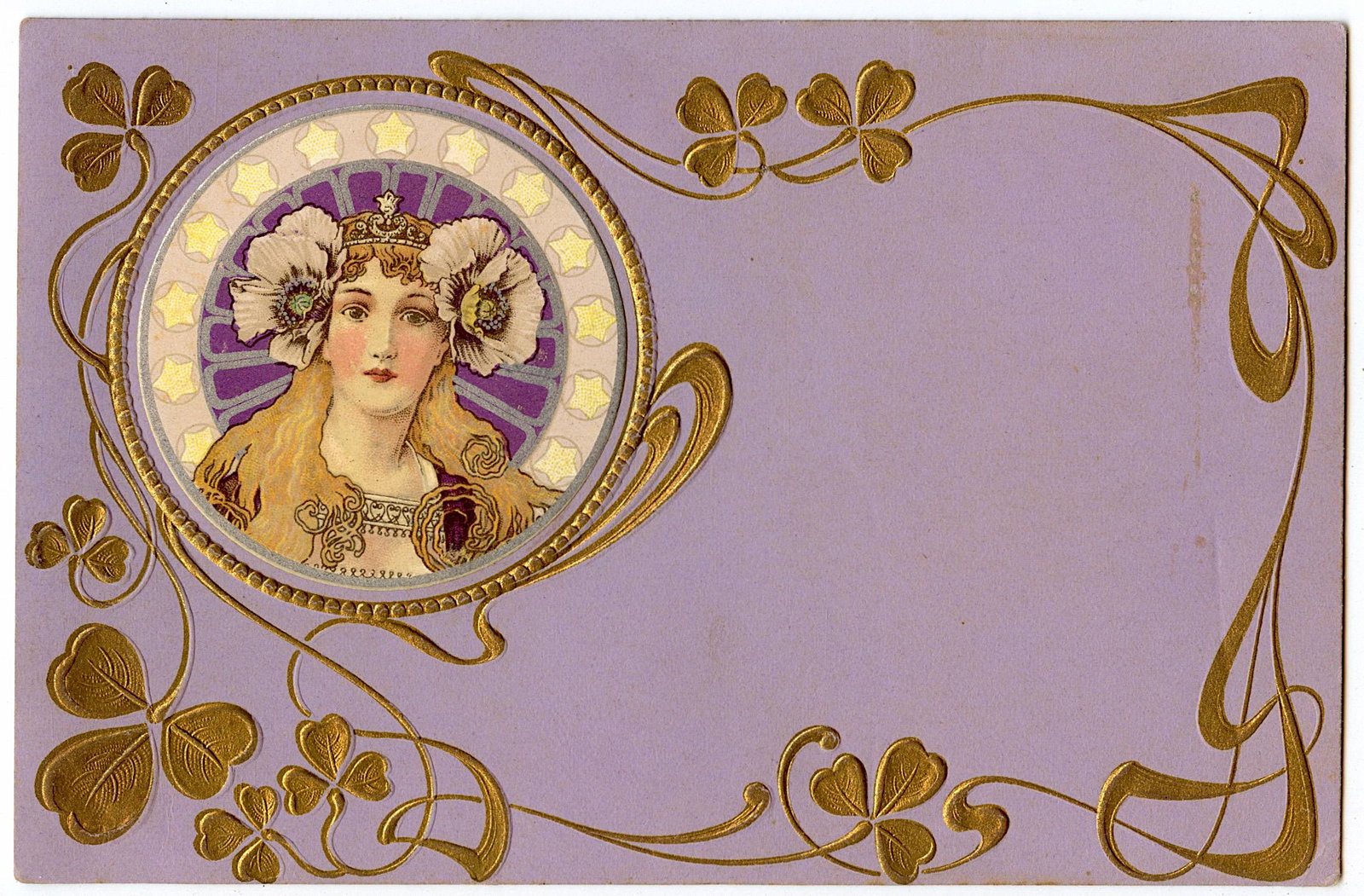 Antique Postcard Art Nouveau Mucha Style: The dimensions of an antique/vintage postcard are Approx. 5.5"x 3.5" (small variances can occur). ABOUT SHIPPING: This lot is located in Boca Raton, Fl and its shipment will be made directly by Arteli
