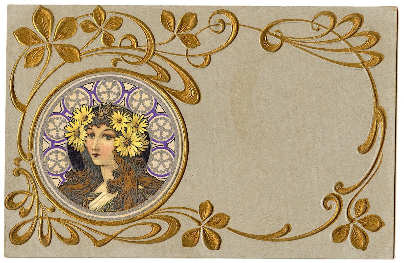 Antique Postcard Art Nouveau Mucha Style: The dimensions of an antique/vintage postcard are Approx. 5.5"x 3.5" (small variances can occur). ABOUT SHIPPING: This lot is located in Boca Raton, Fl and its shipment will be made directly by Arteli