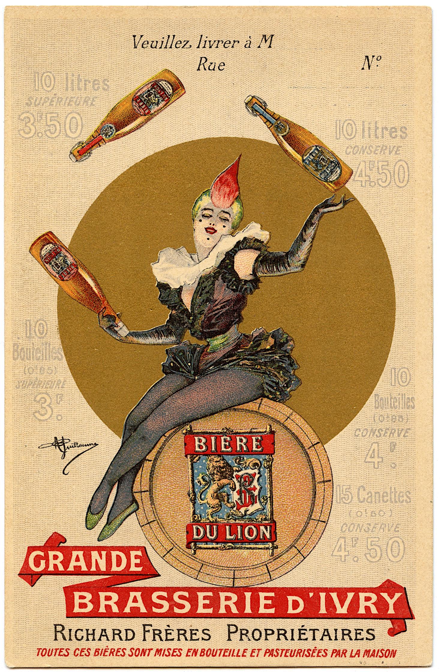 Antique Rare Postcard Nouveau Beer Advertising (1 of 2)