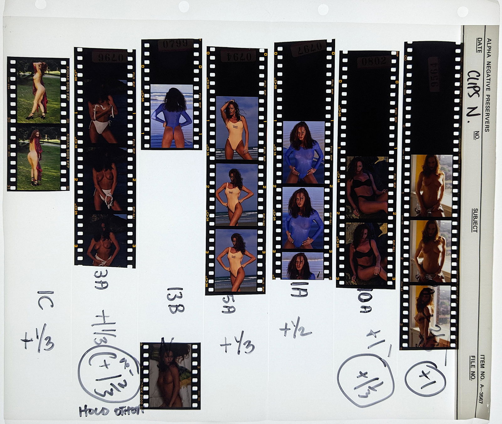 Group 35mm Positives Pin Up Nude Female Model: This collection is coming from a Professional American photographer and collector during the last 30 years in LA, CA. He asked as to do not mention his name. His collection includes many original posi