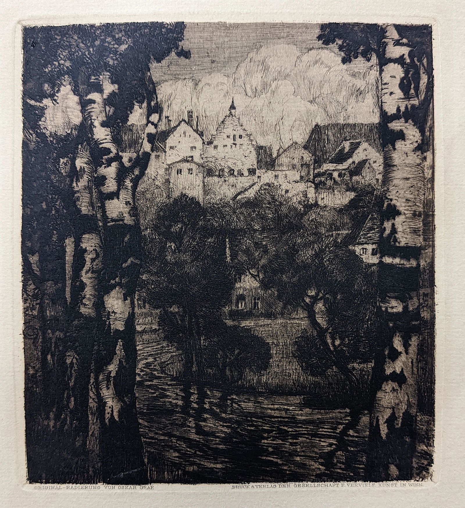 Antique Original Etching By Oskar Graff