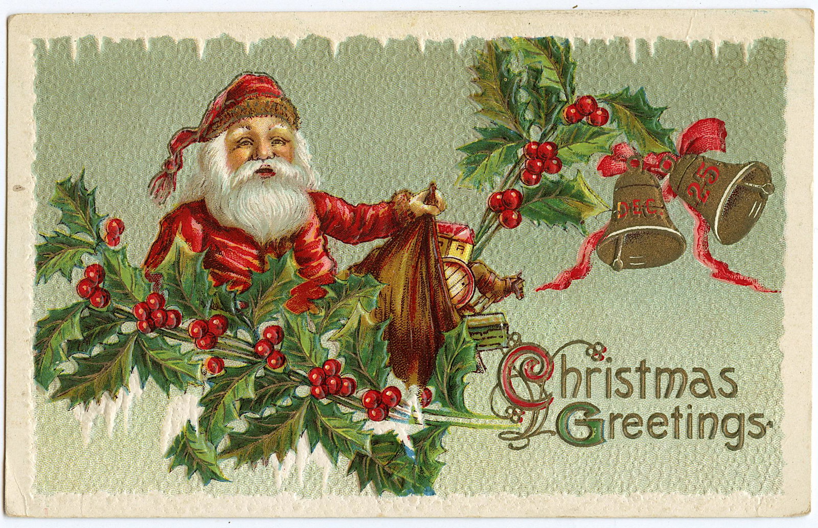 Original Vintage Rare Postcard Christmas Santa Claus (1 of 2)