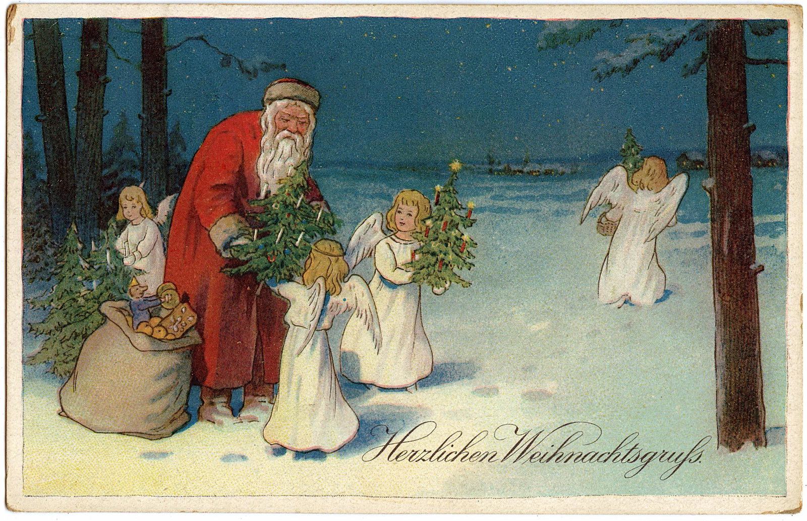 Original Vintage Rare Postcard Christmas Santa Claus (1 of 2)