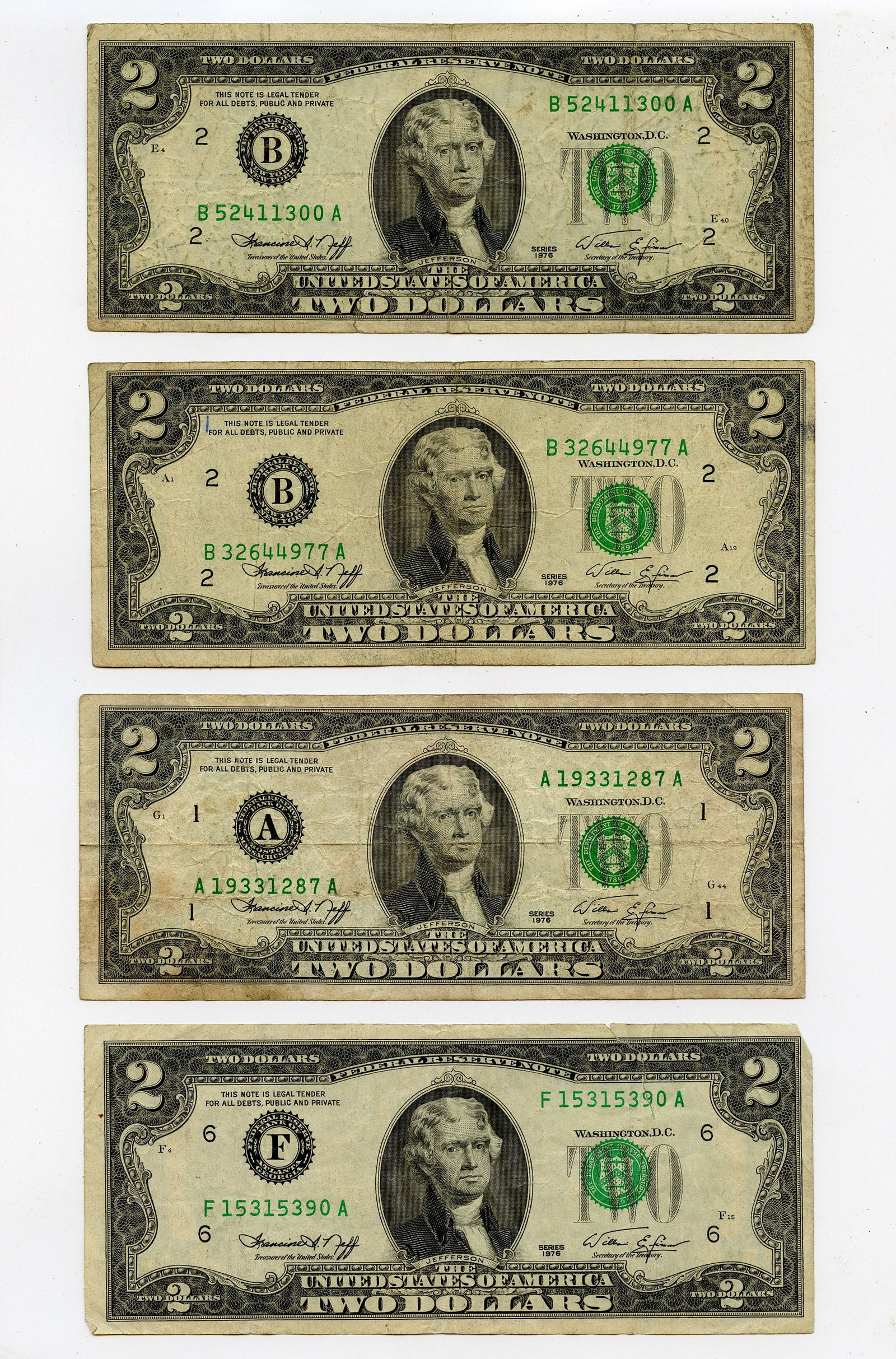 Bank Note Currency Money Set 2 US Dollar Bills (1 of 2)