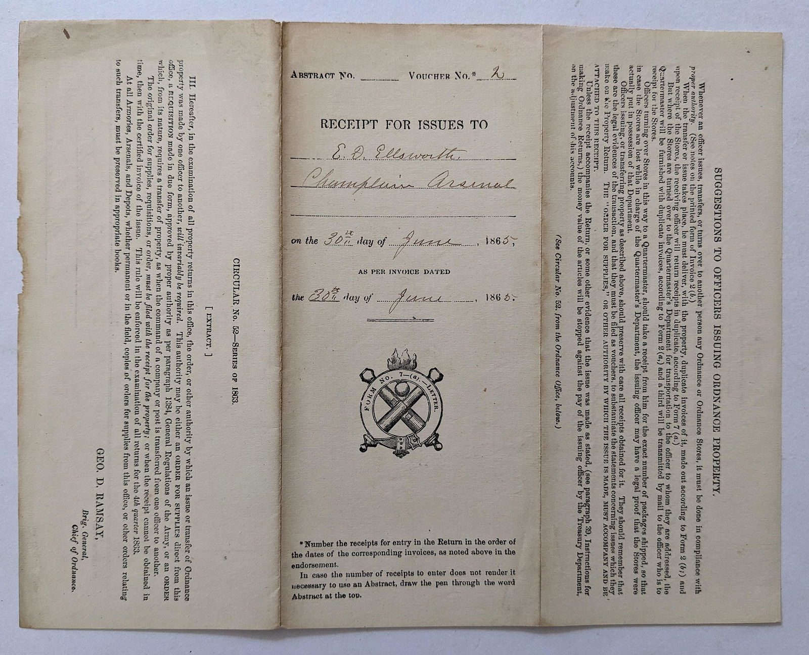 Original Civil War Military Written Document (1 of 2)