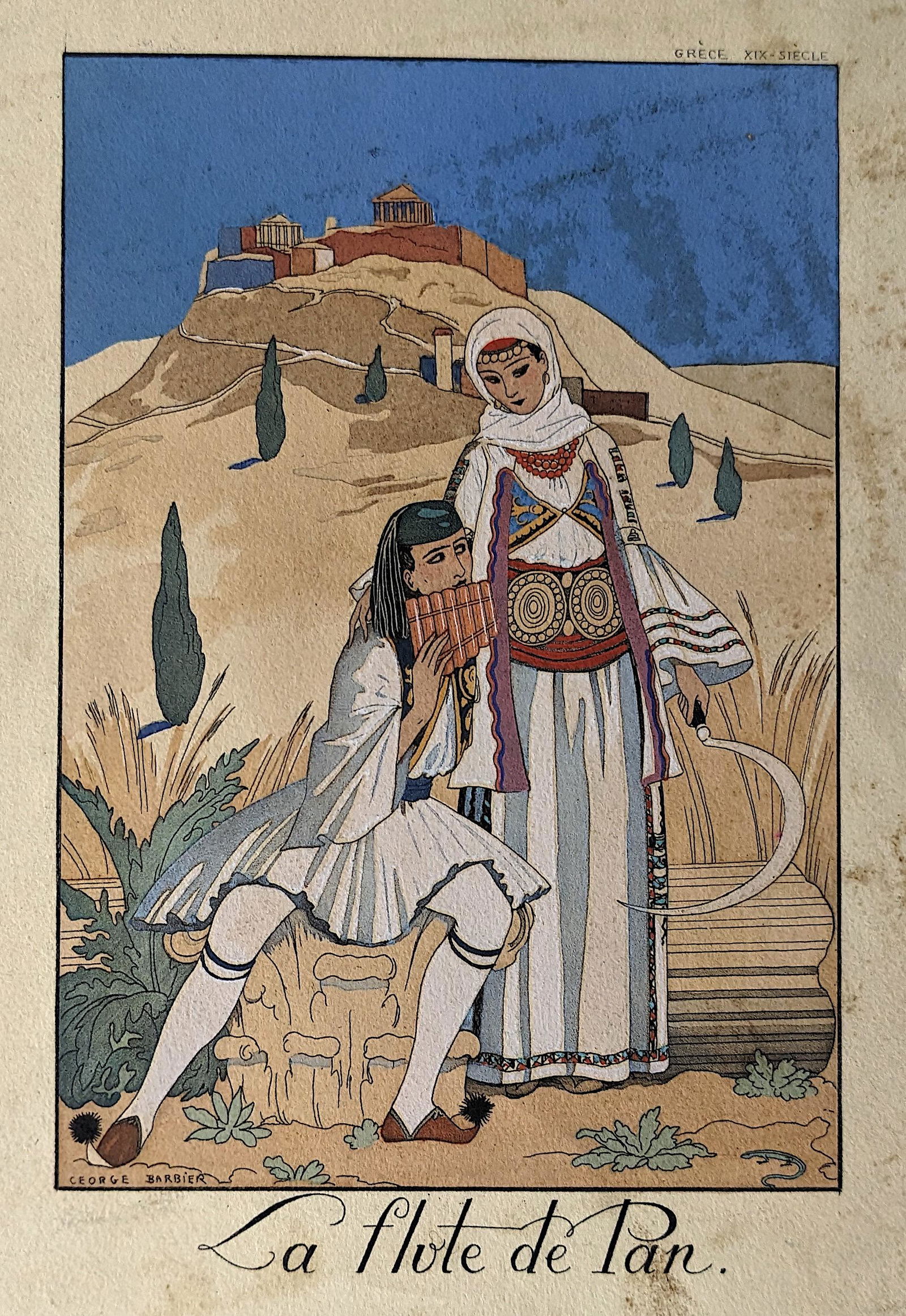 Antique GEORGE BARBIER Original Hand Colored Pochoir Art Deco: The paper dimensions are Approx. 9.75" x 6.25". ABOUT SHIPPING: This lot is located in Boca Raton, Fl and its shipment will be made directly by Artelisted. Shipping insurance is the responsibility of