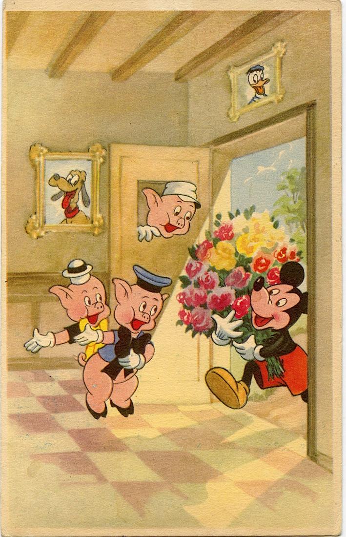 Antique Rare Postcard Mickey Mouse Disney (1 of 2)