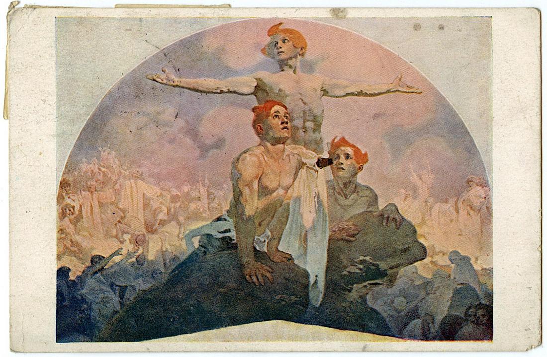 Antique Postcard Nouveau Alphonse MUCHA (1 of 2)