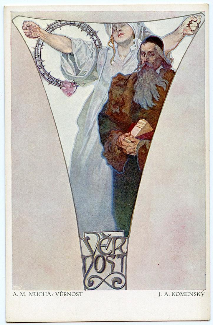 Antique Postcard Nouveau Alphonse MUCHA (1 of 2)