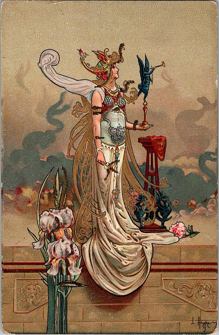 Antique Postcard Art Nouveau L. T. HINGRE (1 of 2)