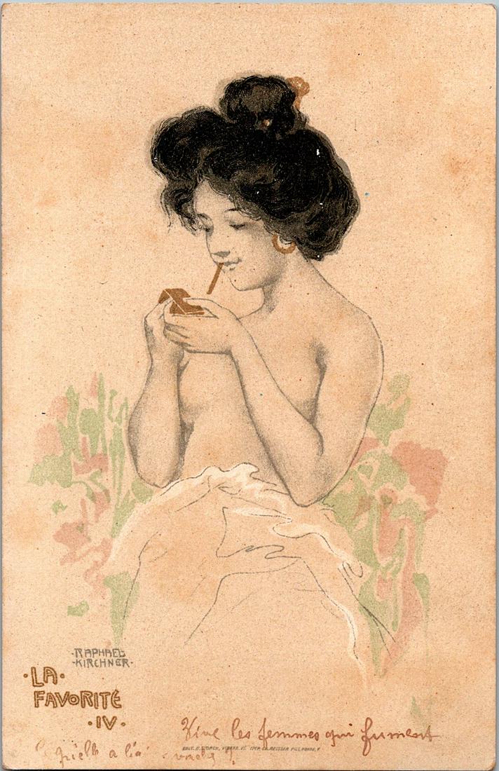 Antique Postcard Art Nouveau RAPHAEL KIRCHNER: The dimensions of an antique/vintage postcard are Approx. 5.5"x 3.5" (small variances can occur). ABOUT SHIPPING: This lot is located in Boca Raton, Fl and its shipment will be made directly by Arteli