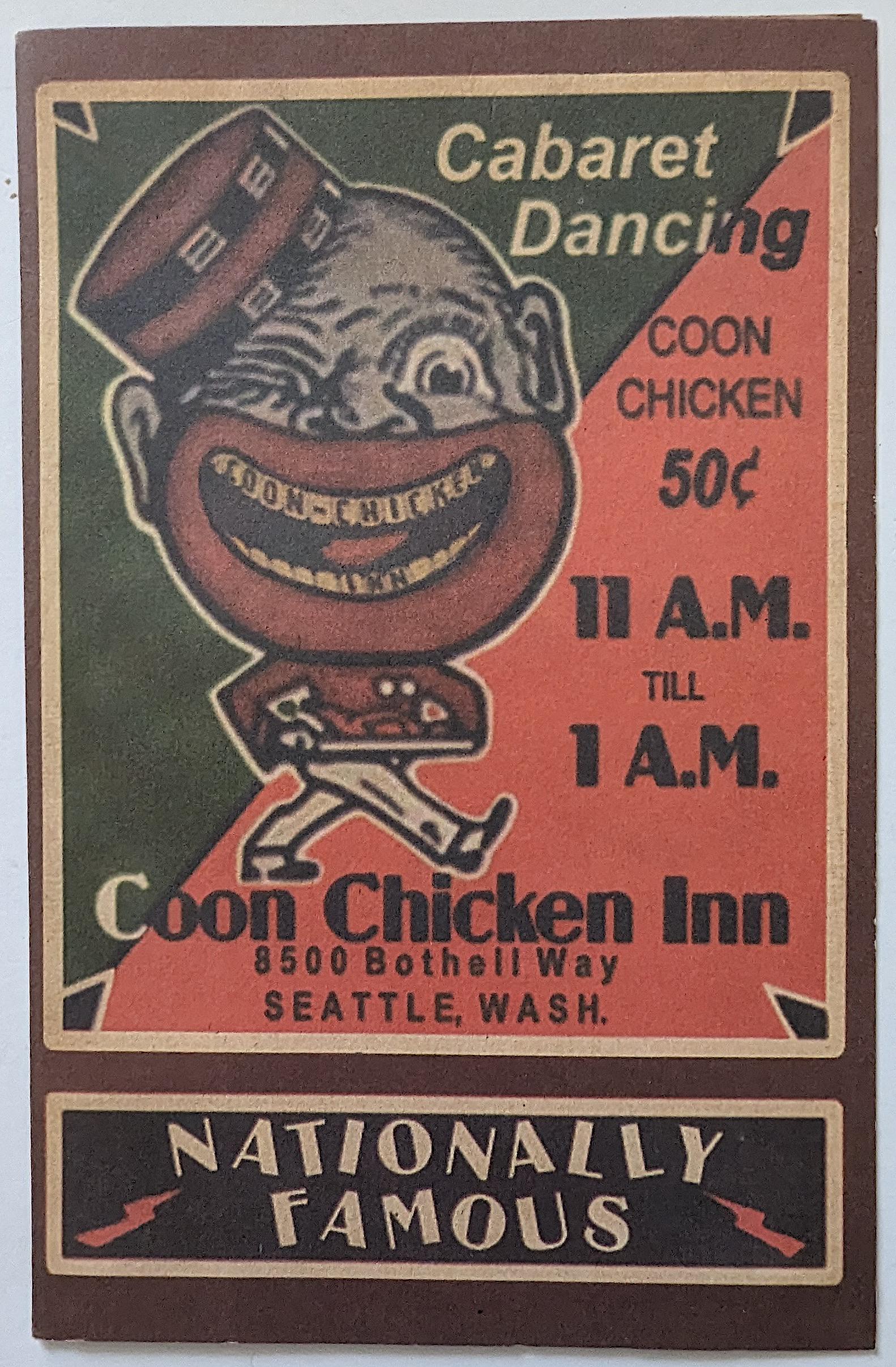 Vintage Menu Coon Chicken Inn, Cabaret Dancing: The provenance of this item is from a WWII veteran collector in Georgia. This lot is located in Boca Raton, Fl and its shipment will be made directly by Artelisted. Shipping insurance is the responsib