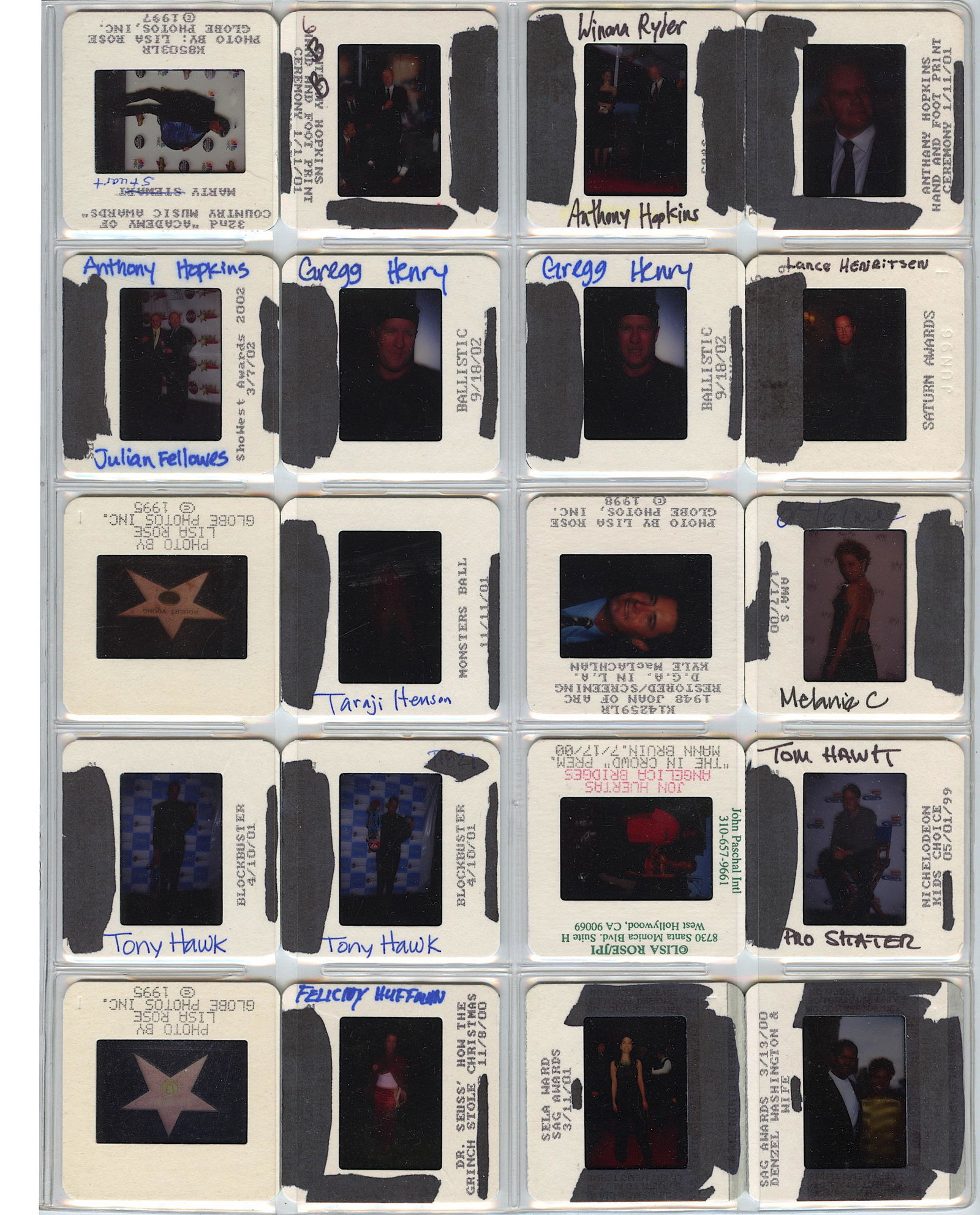 Set with Positive Photo Slides Transparency Celebrities (1 of 1)